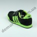 Детские кроссовки Adidas черно-зеленые ( сквозная сетка )