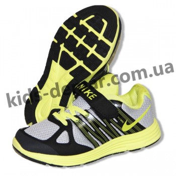 Детские кроссовки Nike черно-серо-зеленые