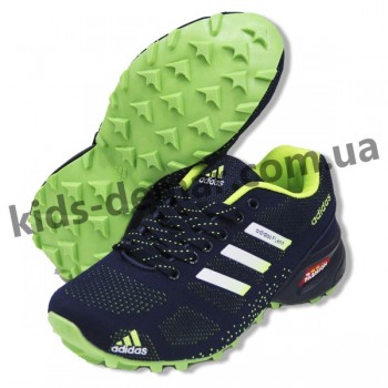 Детские кроссовки Adidas сине-зеленые ( подросток ) NEW