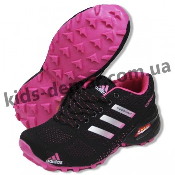 Детские кроссовки Adidas черно-малиновые ( подросток ) NEW