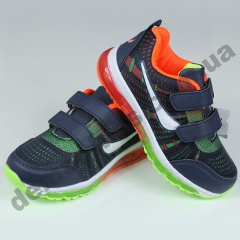 Детские кроссовки MLV-kids сине-оранжевые ( сетка )