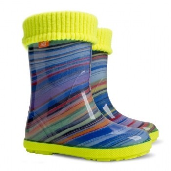Резиновые сапоги DEMAR HAWAI LUX PRINT ah ( полоска синяя )