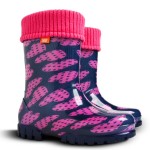 Детские резиновые сапоги Demar TWISTER LUX PRINT V ( сердце в горошек )